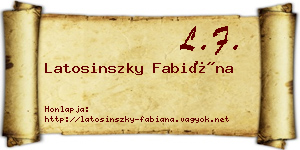 Latosinszky Fabiána névjegykártya